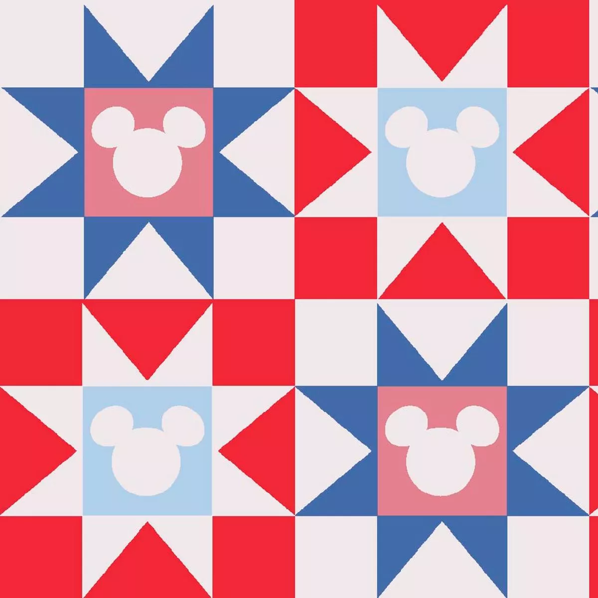 Disney Mickey Mouse Barn Quilt Blue & Red