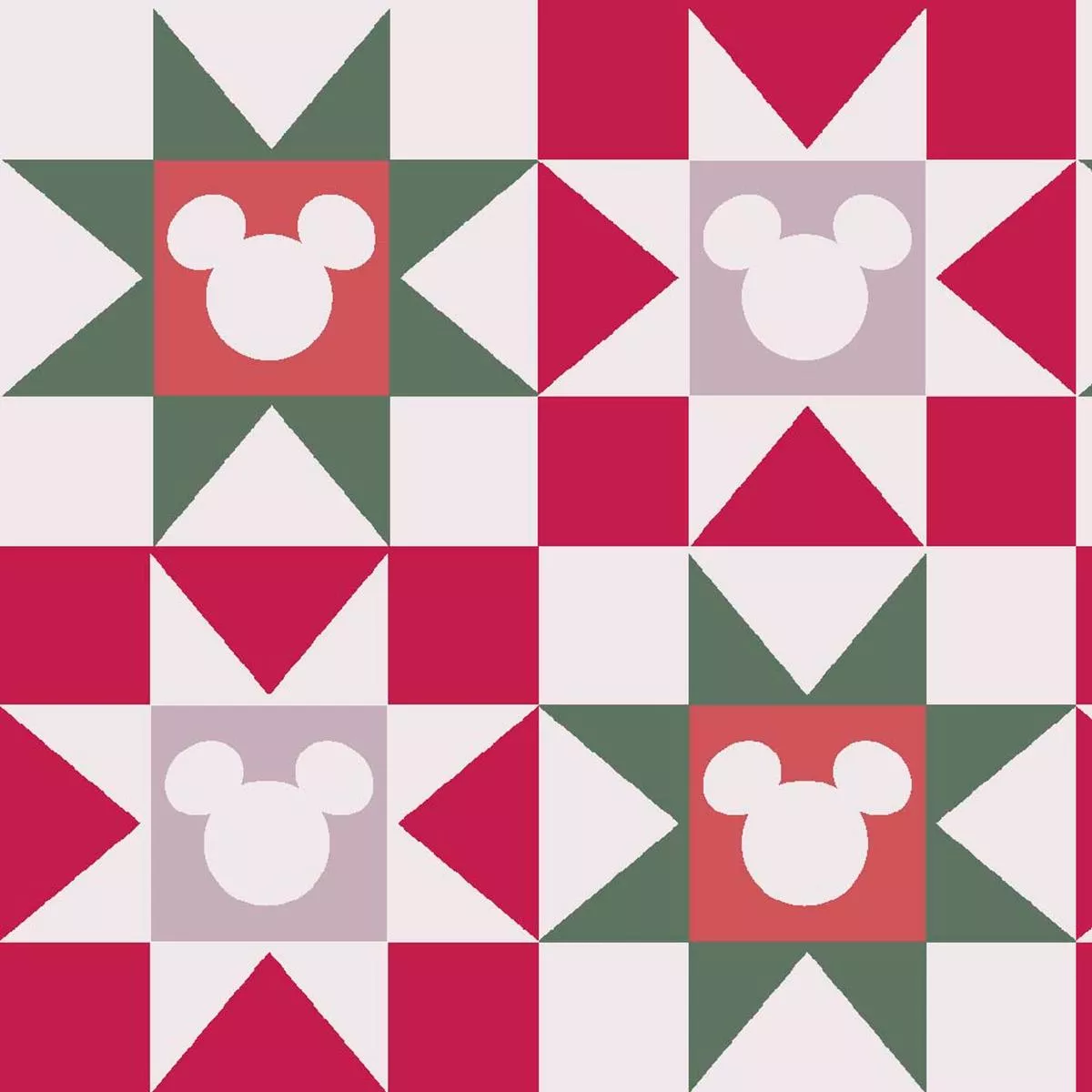 disney-mickey-mouse-barn-quilt-green-red Disney Mickey Mouse Barn Quilt Green & Red