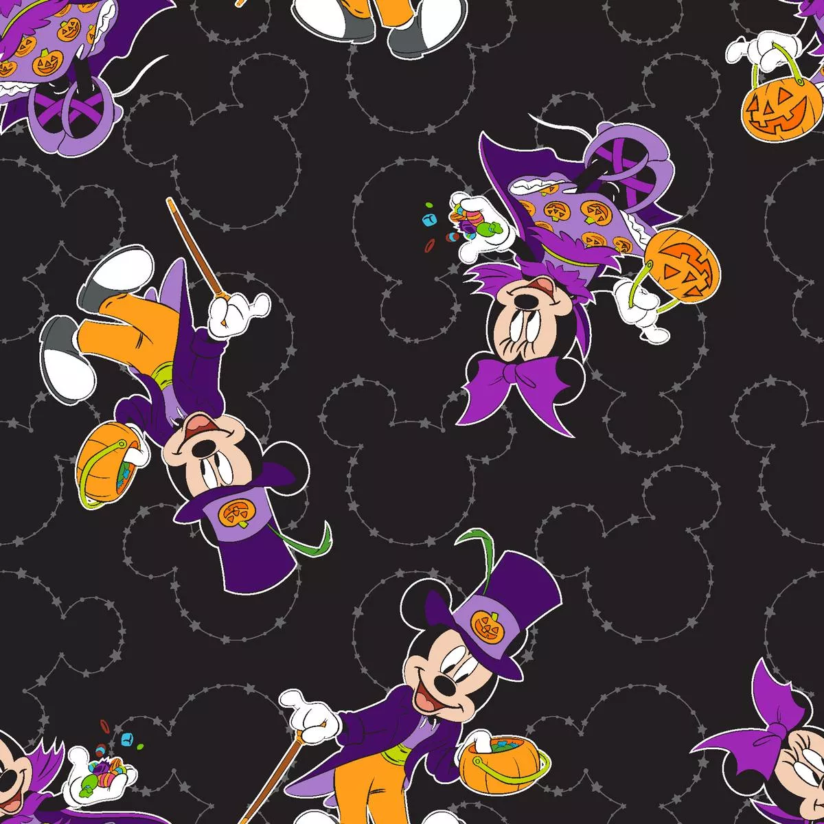 disney-mickey-mouse-halloween-heads-fabric Disney Mickey Mouse Halloween Heads Fabric