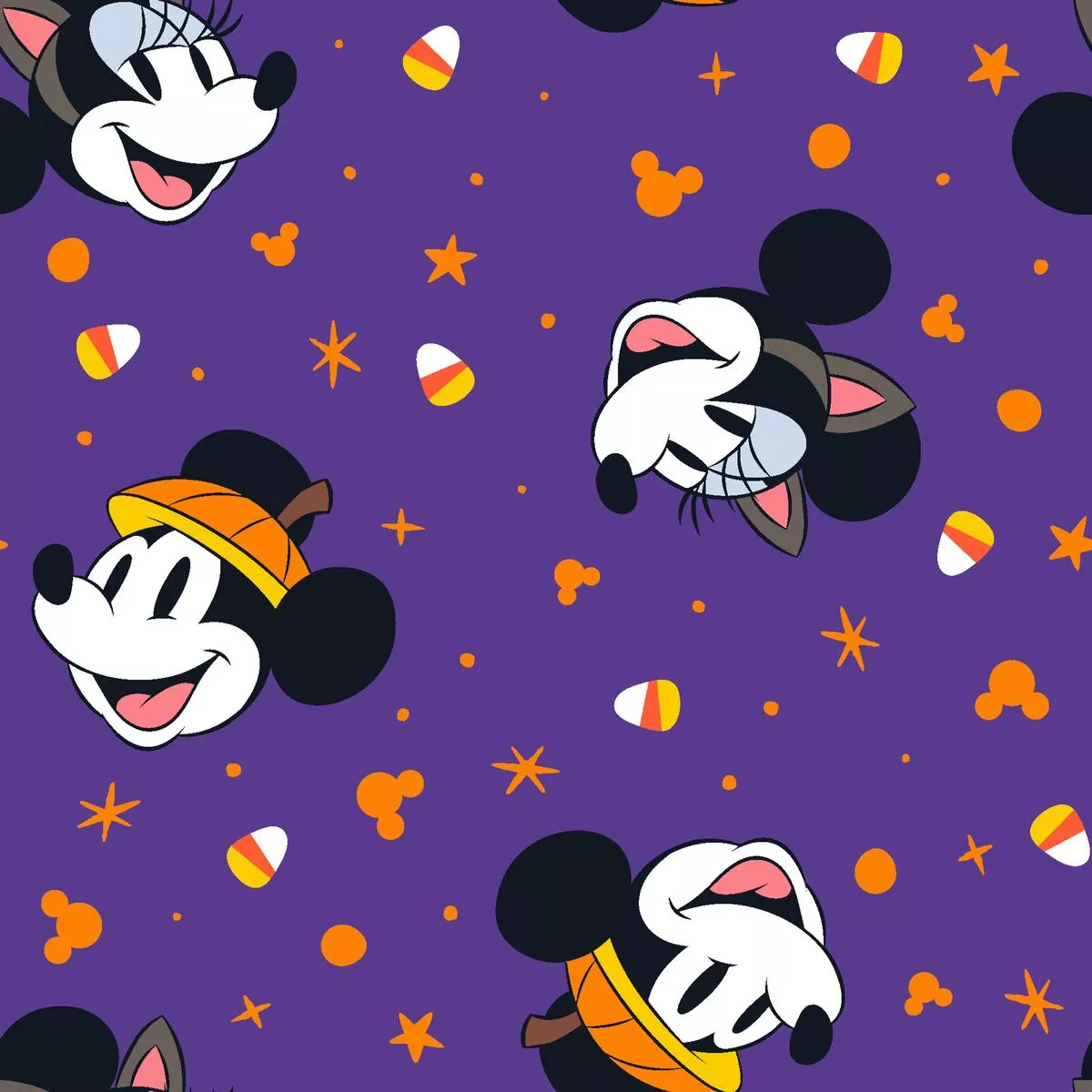 disney-mickey-mouse-halloween-sparkles-candy-corn-fabric Disney Mickey Mouse Halloween Sparkles & Candy Corn Fabric