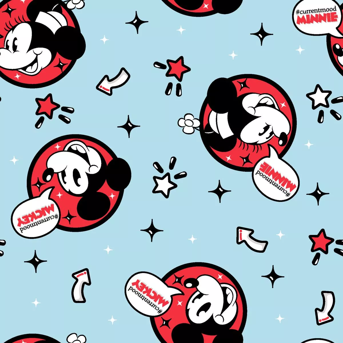 Disney Mickey Mouse Retro Circular Frame Fabric