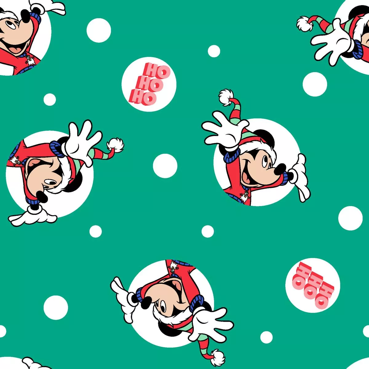 Disney Mickey Mouse Teal Snowball Fabric