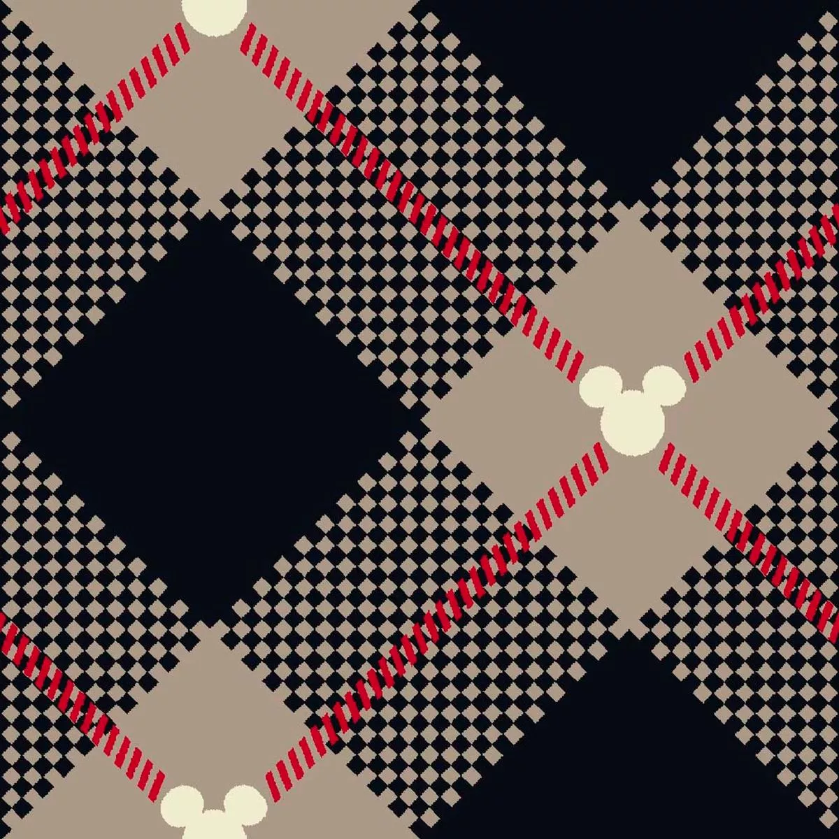 disney-mickey-mouse-yuletide-plaid-on-black Disney Mickey Mouse Yuletide Plaid on Black