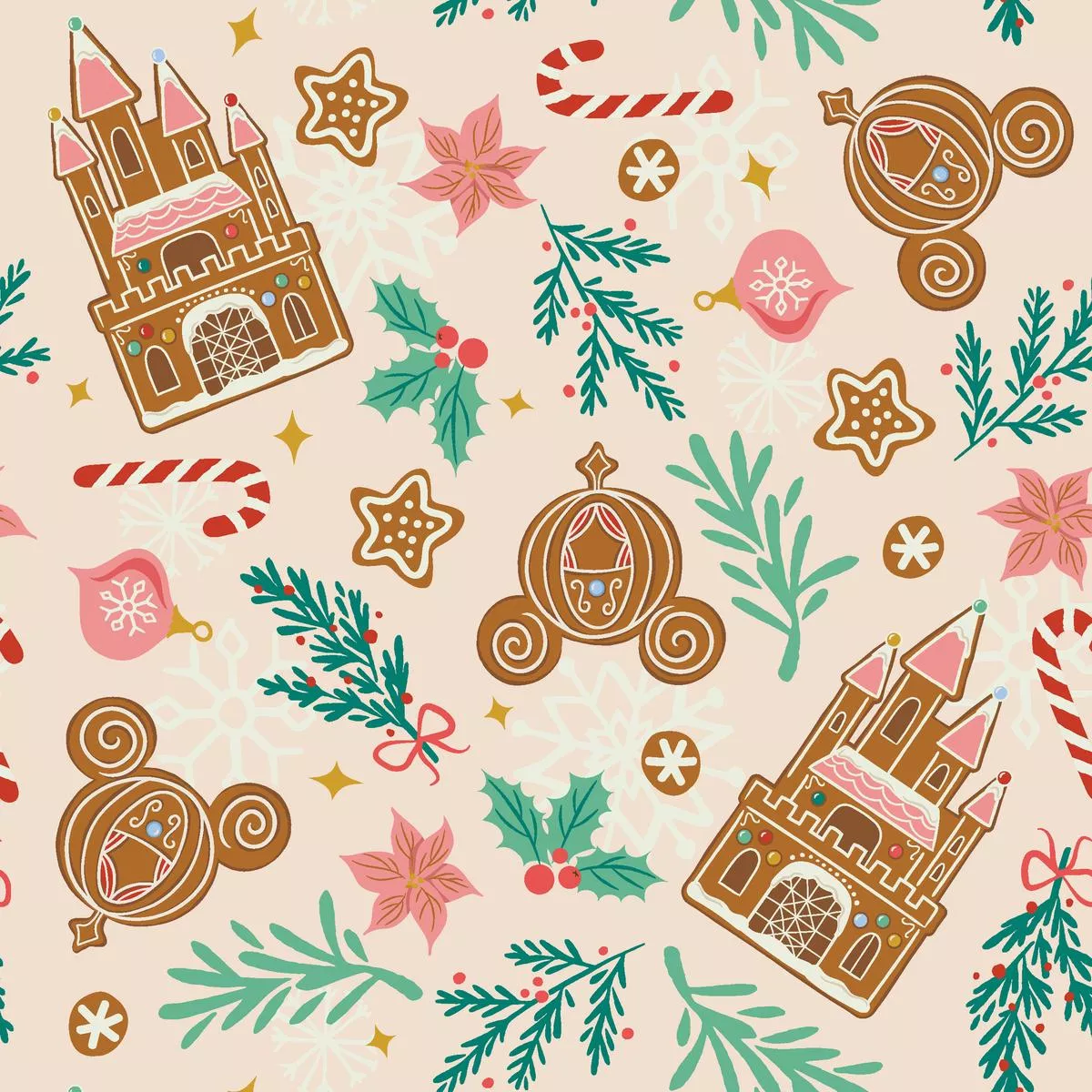 Disney Princess Gingerbread Fantasy Fabric