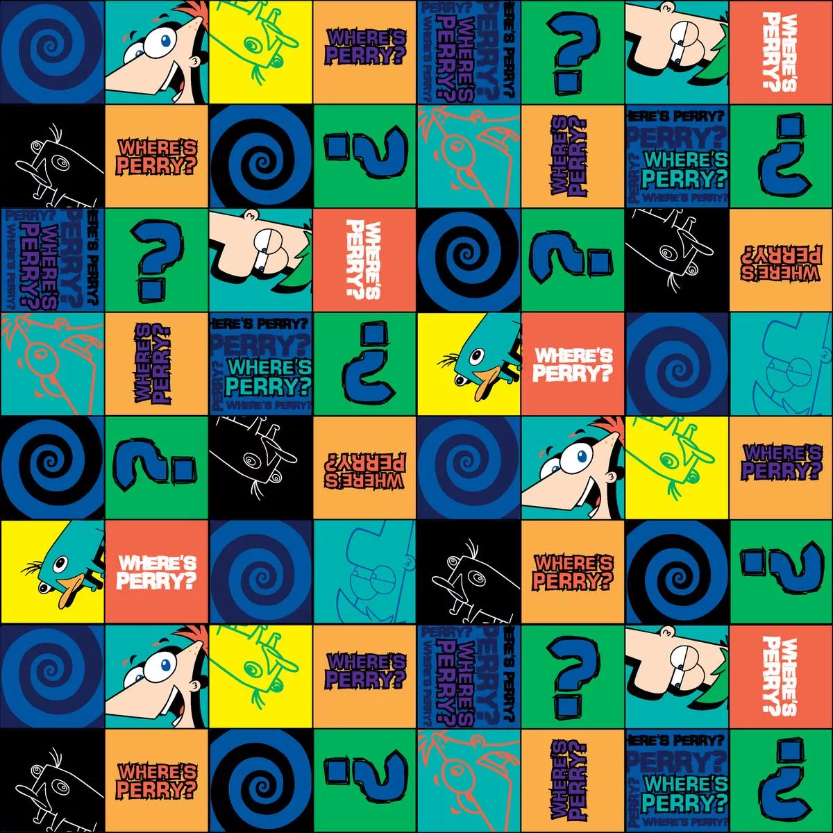 Disney’s Phineas & Ferb Character Search Panel Fabric
