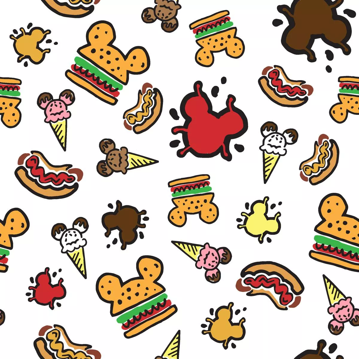Disney Theme Treats Fabric
