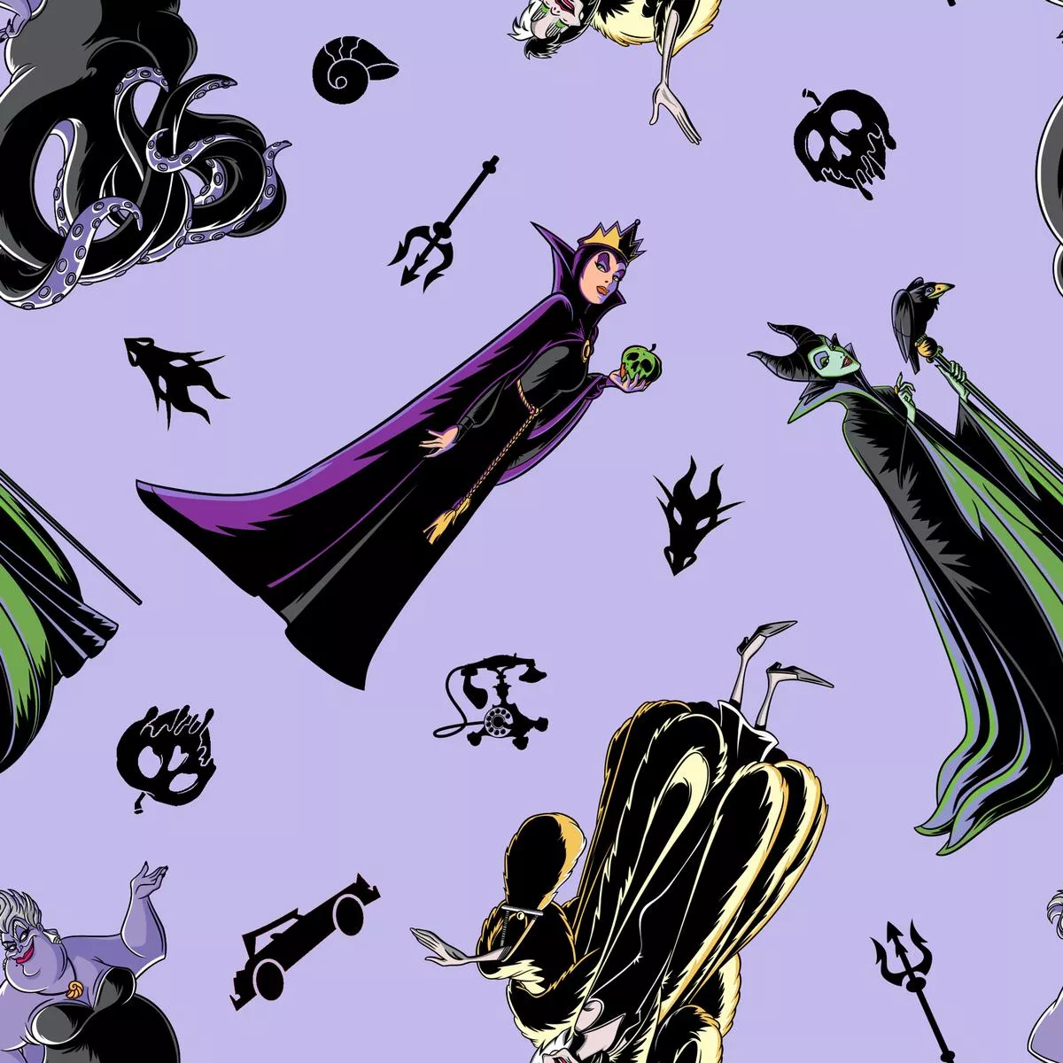 disney-villains-powerful-stance-fabric Disney Villains Powerful Stance Fabric