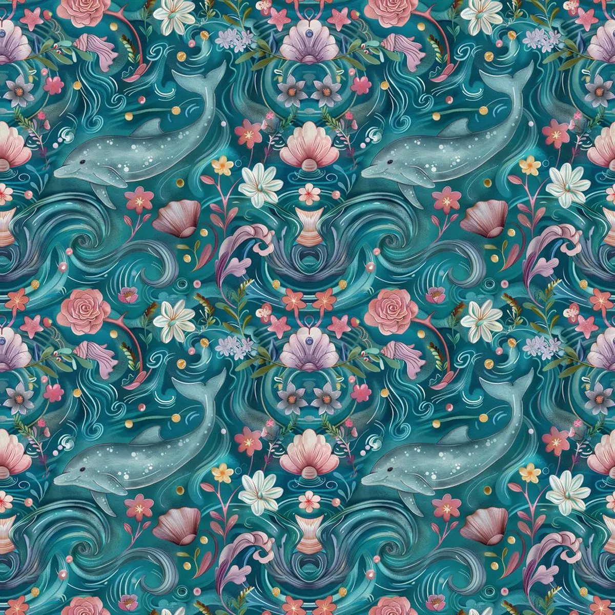 dolphin-bay-pattern-8-fabric The Dolphin Bay Pattern #8 Fabric