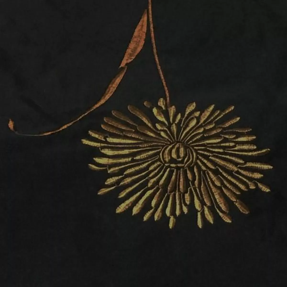 Dowery Ebony Embroidered Black Drapery Fabric