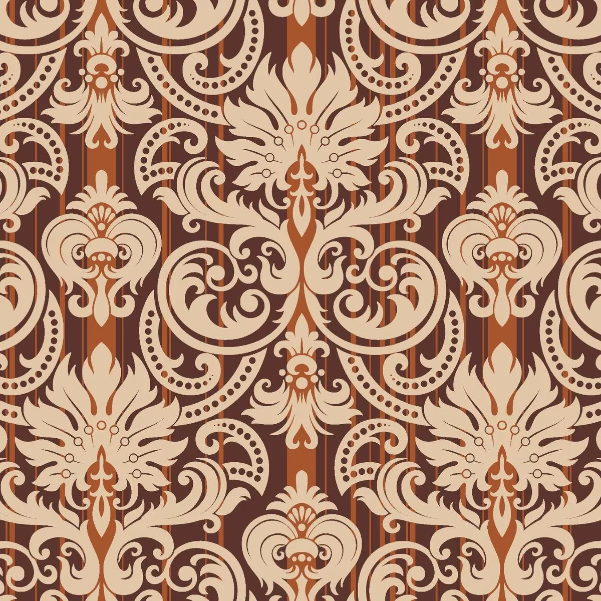 Dramatic Baroque on Brown Fabric