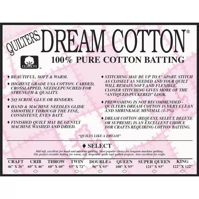 dream-cotton-batting-in-natural-select-loft Dream Cotton Batting in Natural | Select Loft
