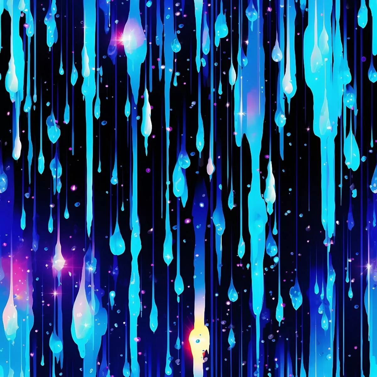 Dripping Blue Liquid Pattern 6 Quilting Cotton Fabric