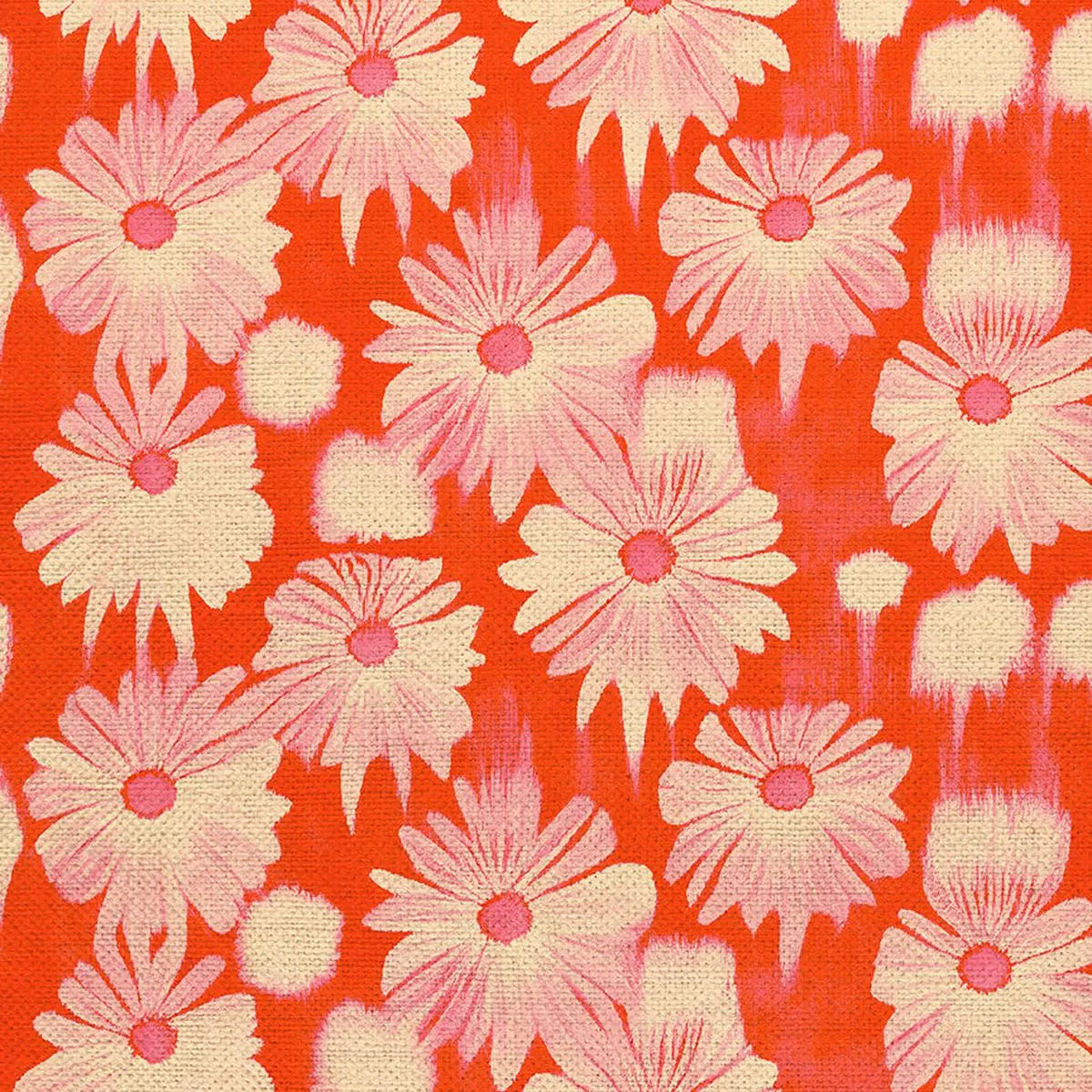 dripping-daisies-cream-on-red-canvas Dripping Daisies – Cream on Red – Canvas