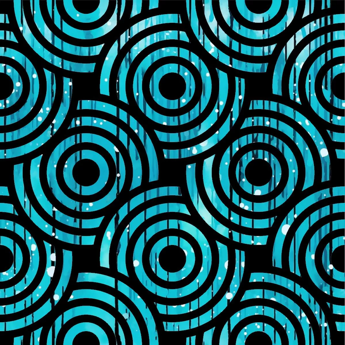 Dripping Turquoise Liquid Pattern 15 Quilting Cotton Fabric
