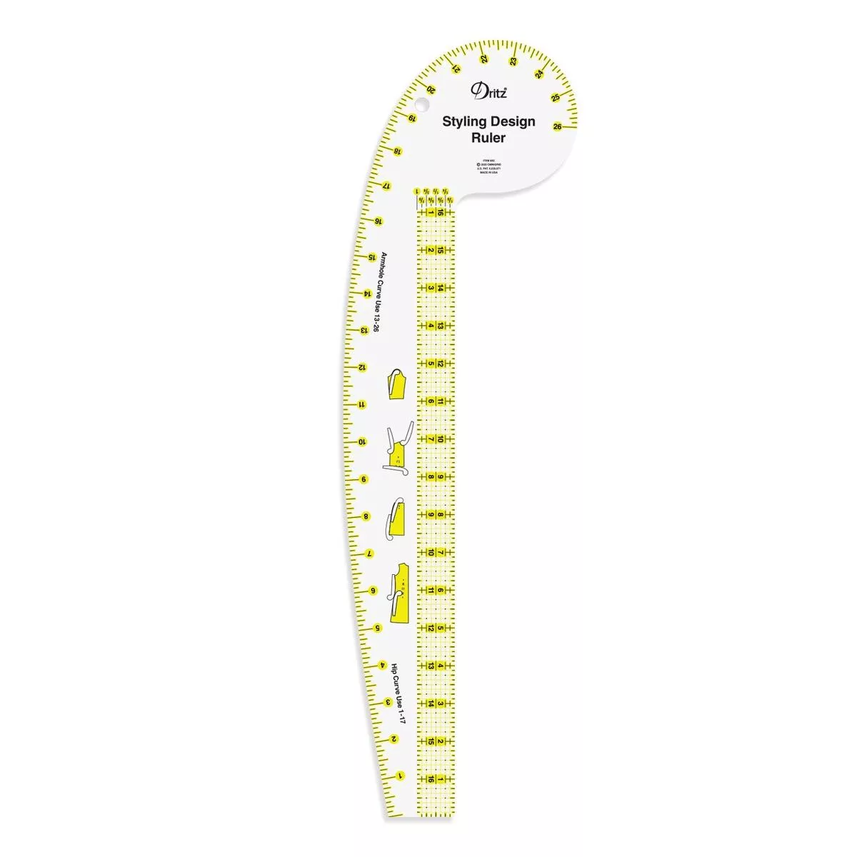 Dritz 20″ Clear Styling Design Ruler 852