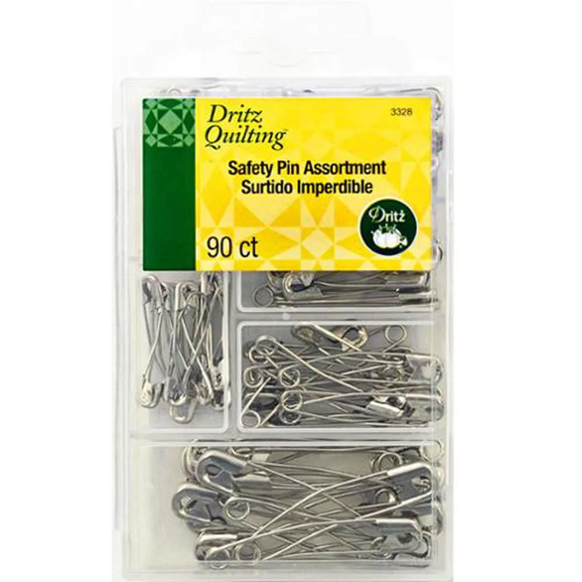 Dritz Curved Safety Pin Assortment 90pc 3328