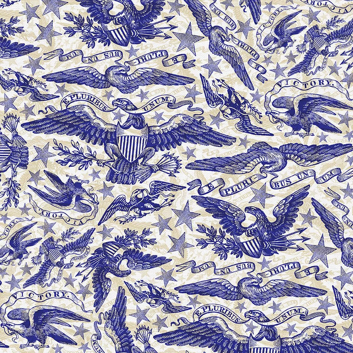 Eagles – Blue – Quilting Cotton – Wide