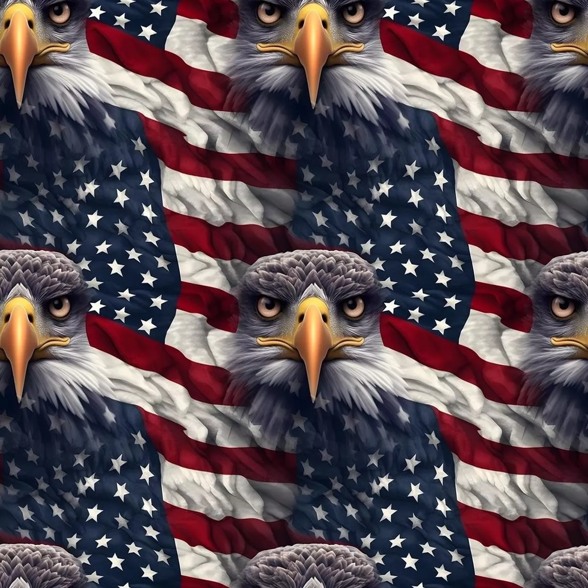 eagles-over-flag-pattern-3-fabric Eagles Over Flag Pattern #3 Fabric