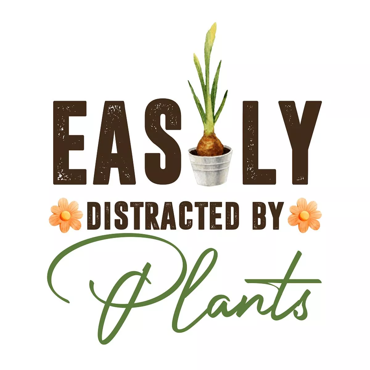 Easily Distracted By Plants Fabric Panel