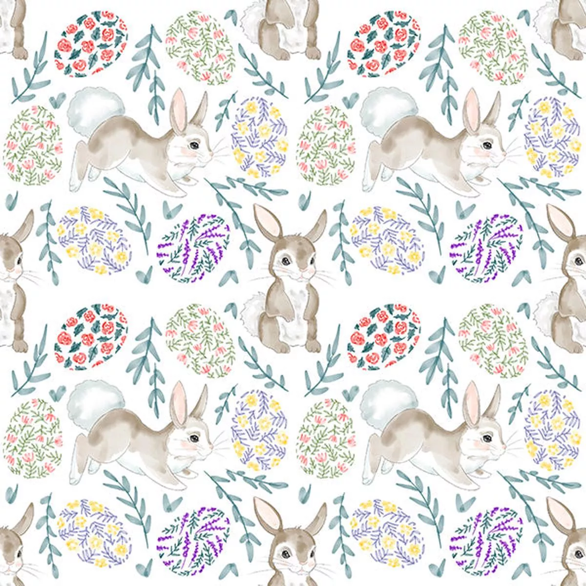 easter-fabric-spring-bunny-floral-easter-eggs-cotton-craft-fabric-material Easter Fabric – Spring Bunny & Floral Easter Eggs Cotton Craft Fabric Material