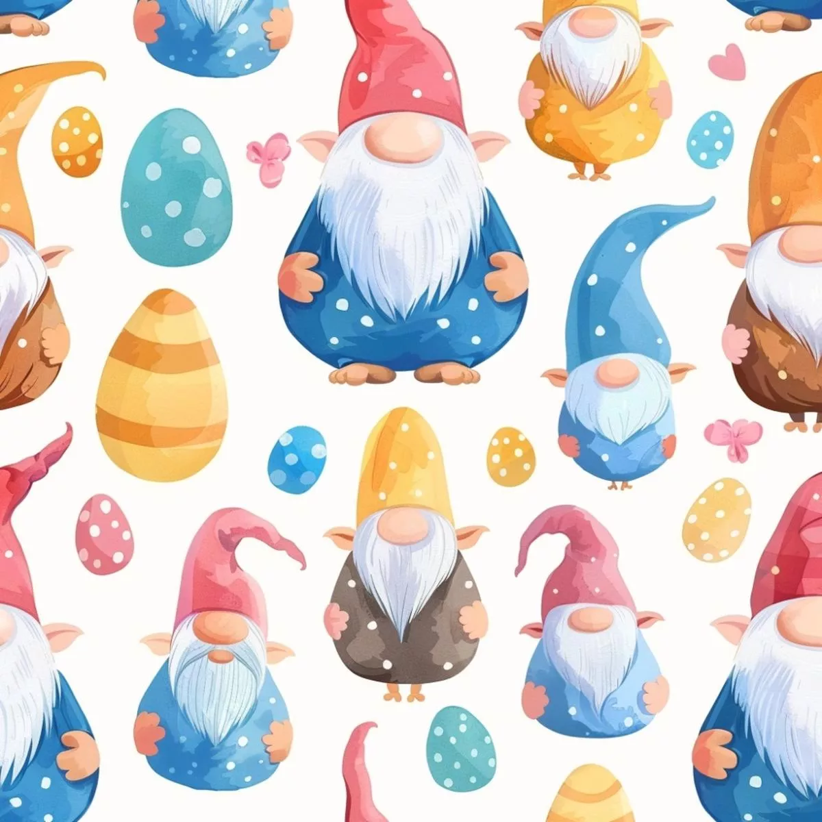 Easter Gnomes Pattern 9 Quilting Cotton Fabric
