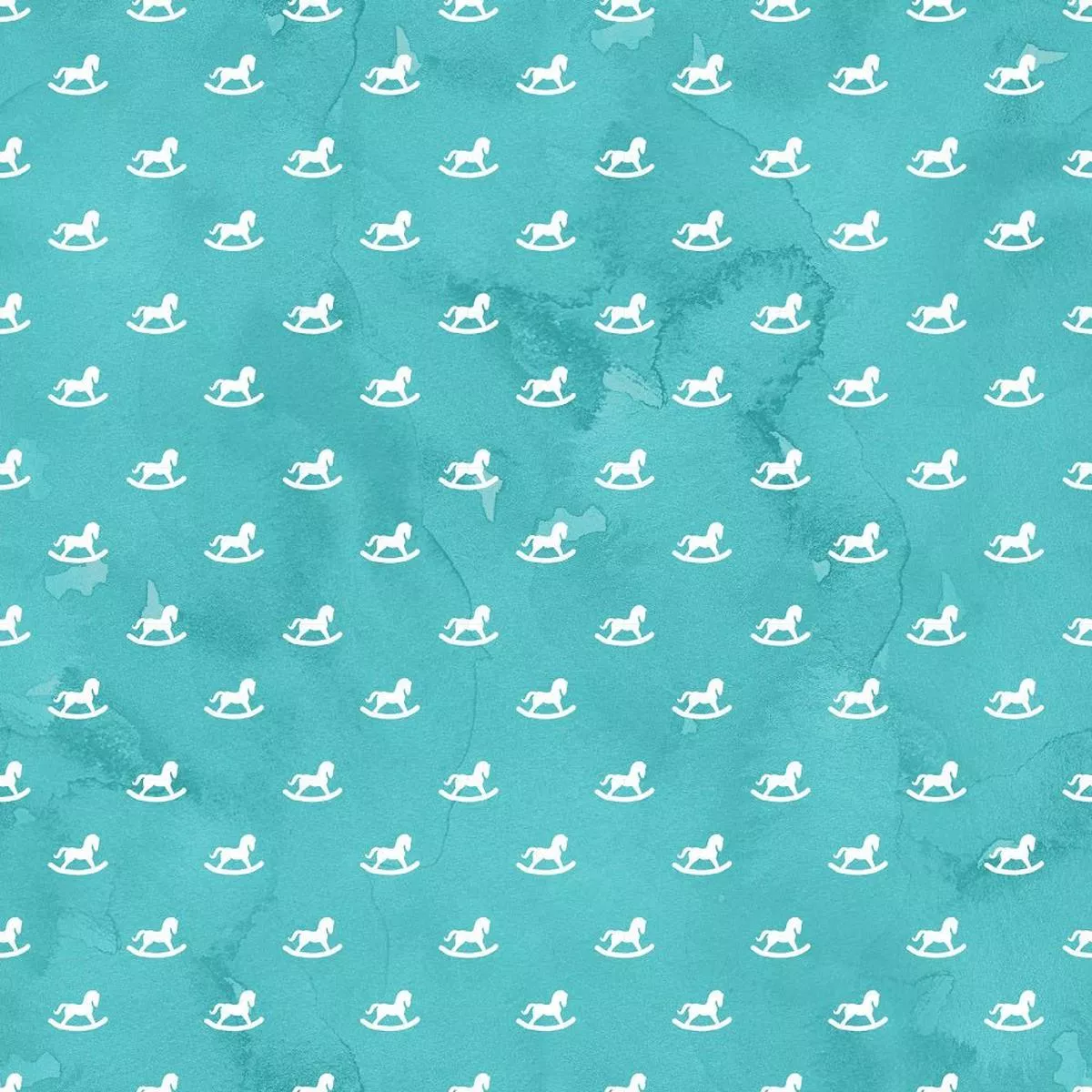 Elegant Nutcracker Rocking Horse Fabric – Blue