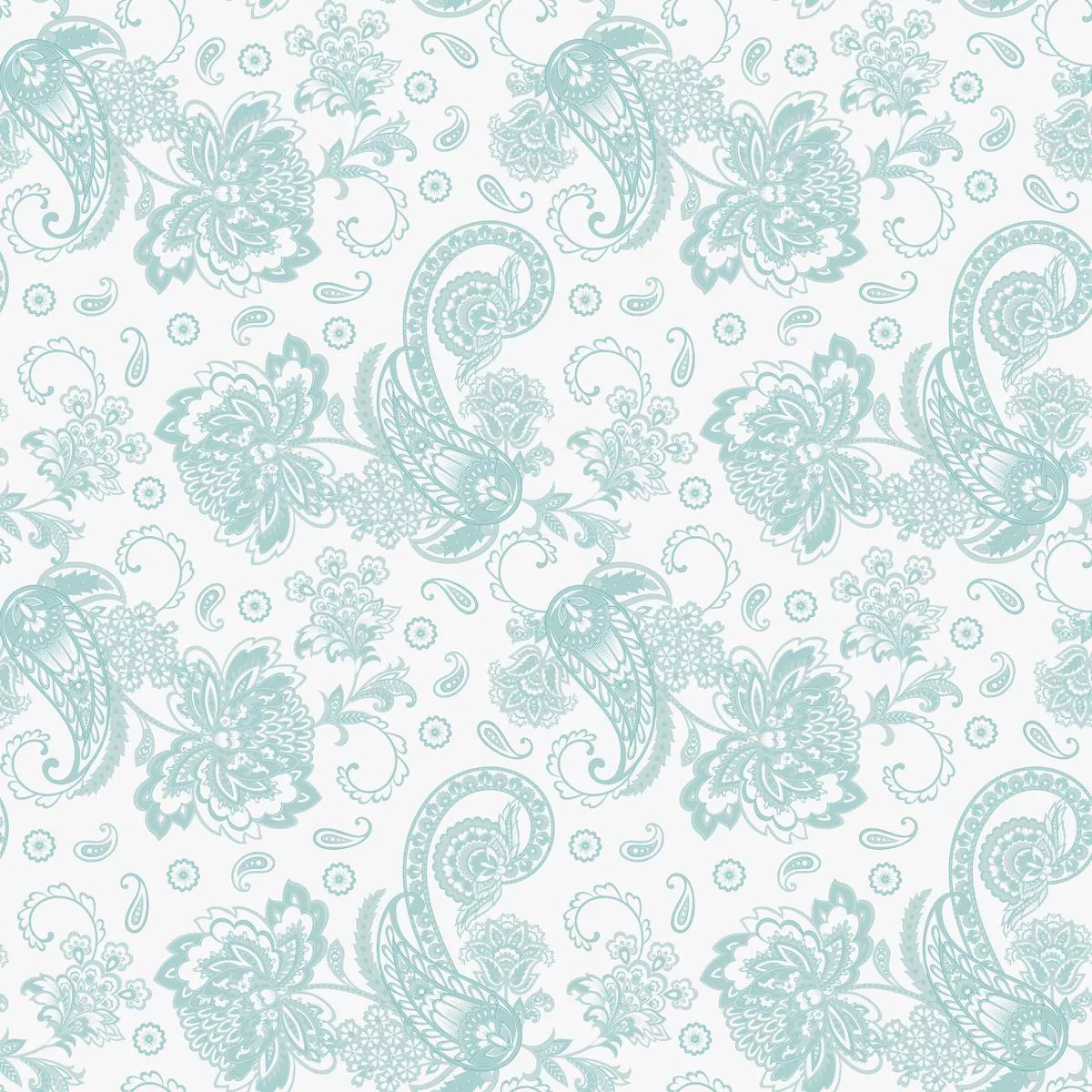 Elegant Paisleys Fabric – Cornflower