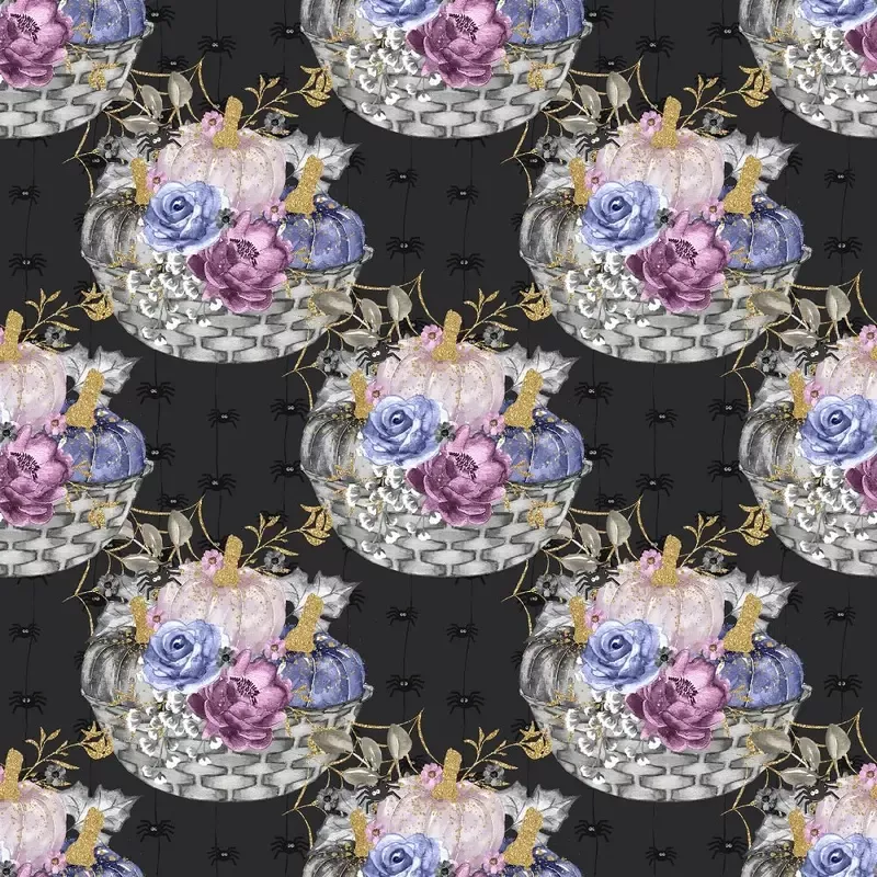 Elegant Pumpkins Bundle Fabric – Gray