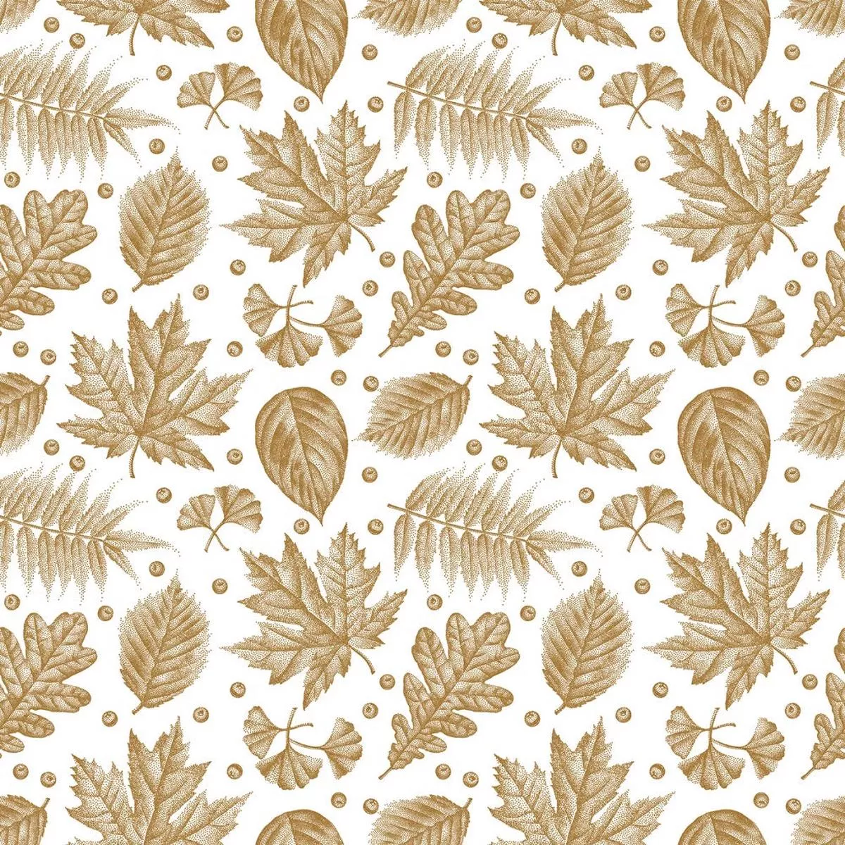 Engraved Leaves Fabric – Gold