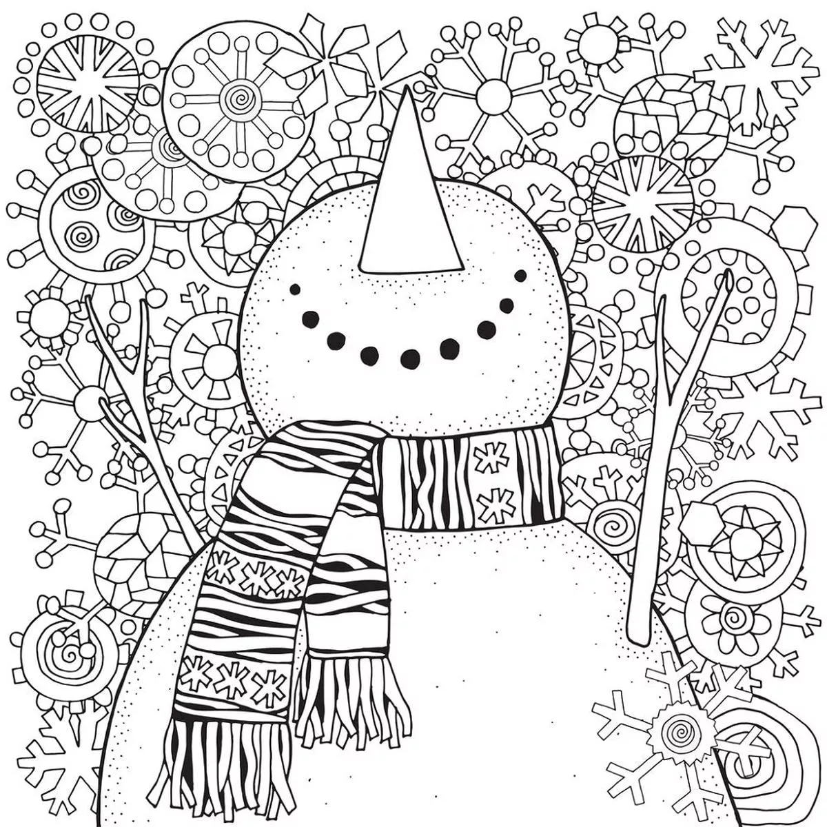 Enjoying The Snowflakes Fabric Panel