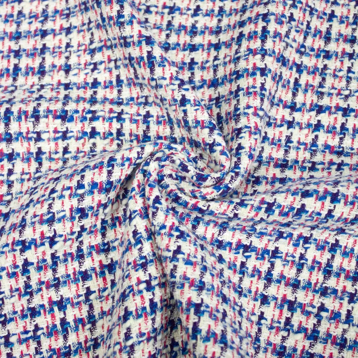 Estefan Blue Cotton Tweed Fabric