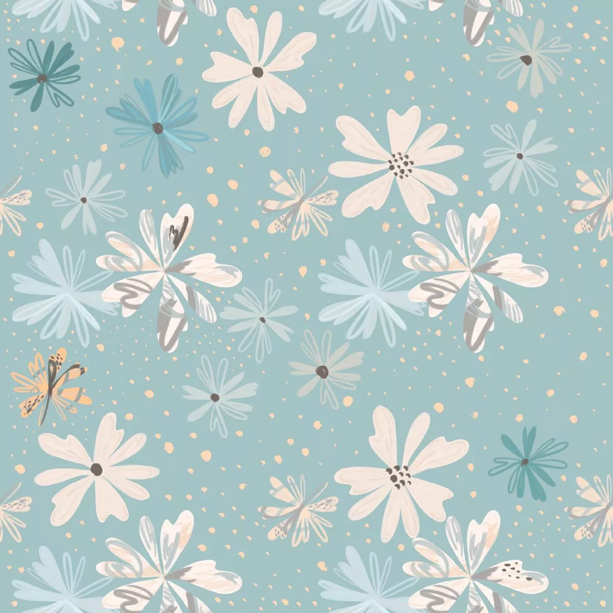ettavee-scribble-floral-in-blue-fabric EttaVee Scribble Floral in Blue Fabric