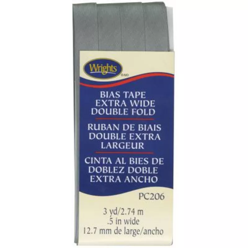 Extra Wide Double Fold Bias Tape Light Grey