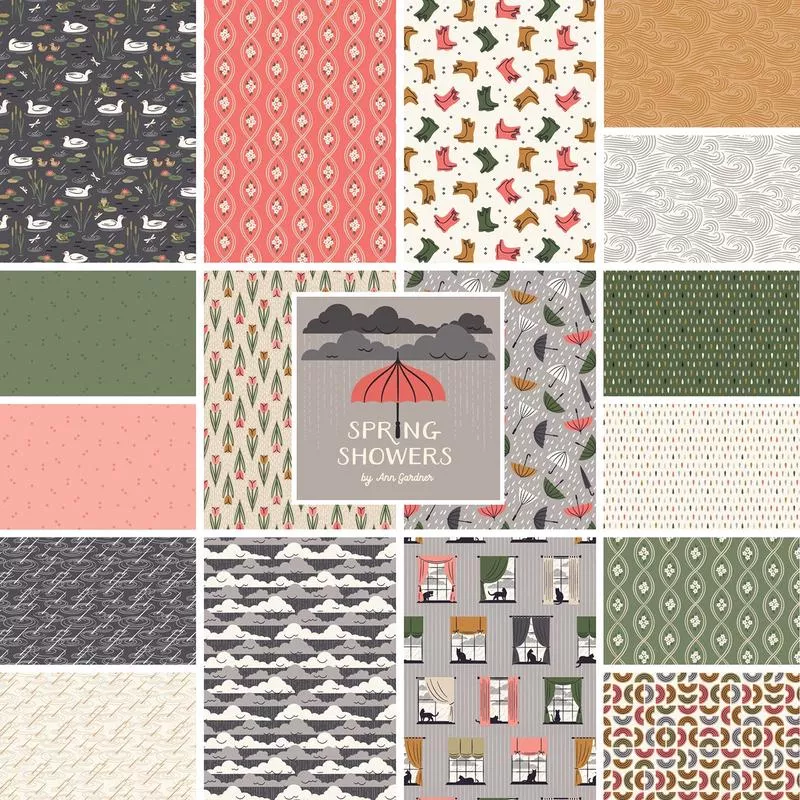 Fabric Cloud9 Precuts Spring Showers 42pc 10″ Squares Bundle 600309-X