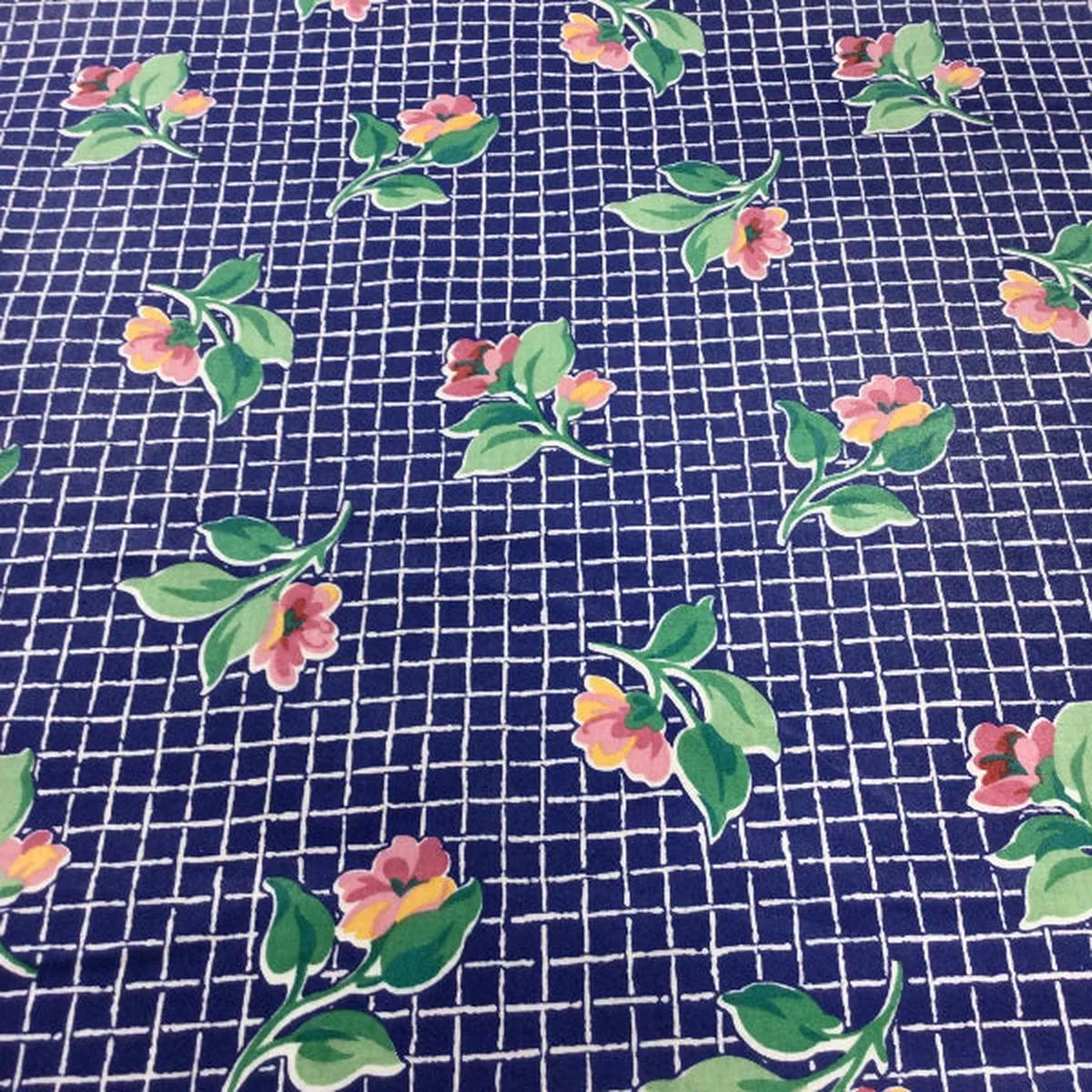 fabricut-flower-grid-cotton-print-fabric Fabricut Flower Grid Cotton Print Fabric
