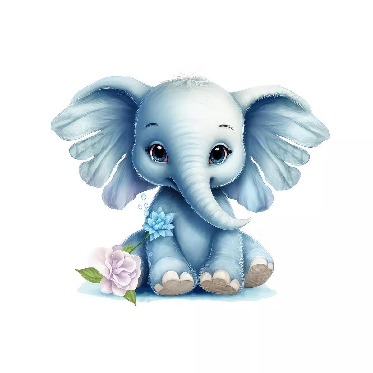 Fairy Animals Elephant Fabric Panel