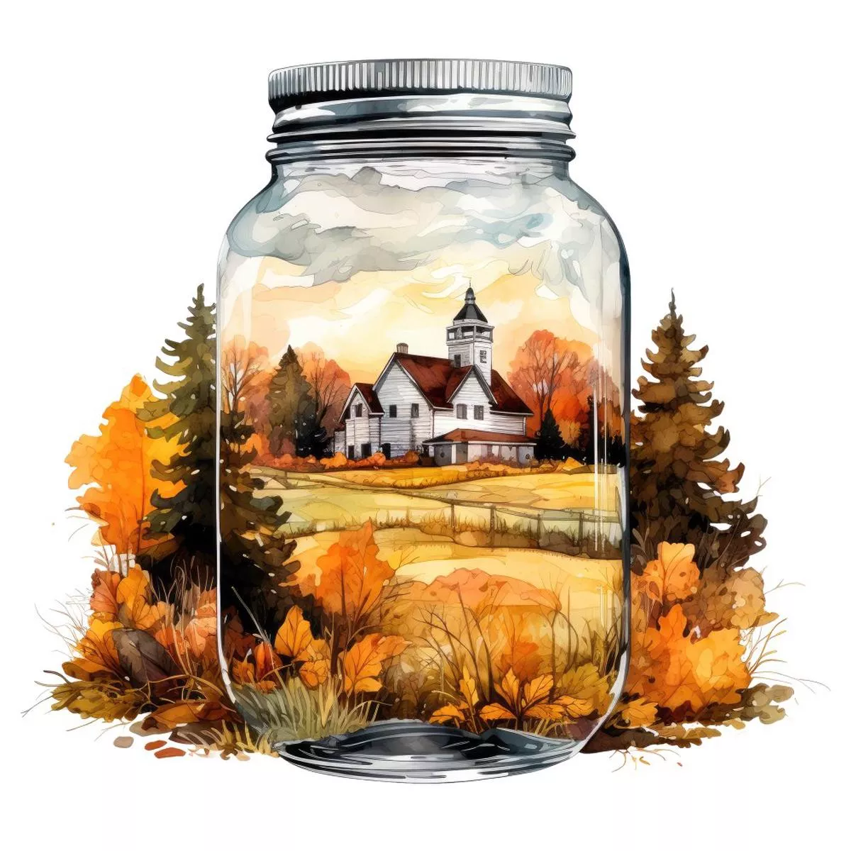 fall-in-jar-school-house-fabric-panel Fall in a Jar School House Fabric Panel