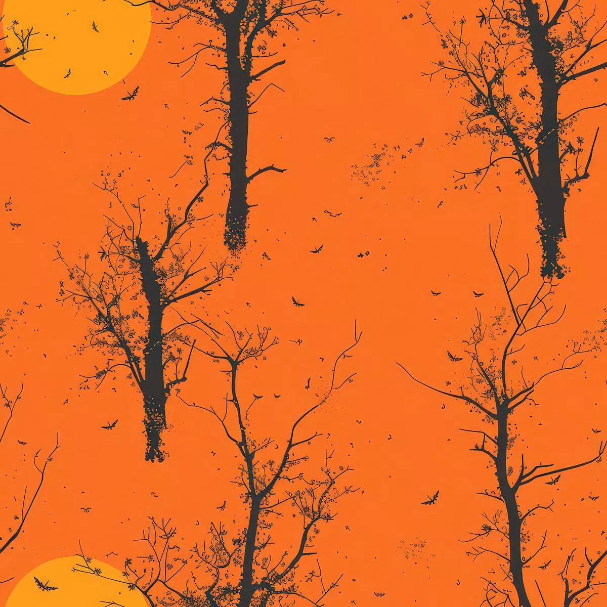 Fall Sunset Forest Pattern 5 Quilting Cotton Fabric