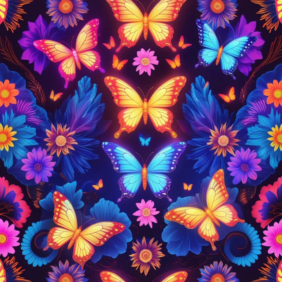 Fantasy Butterflies Pattern 9 Quilting Cotton Fabric