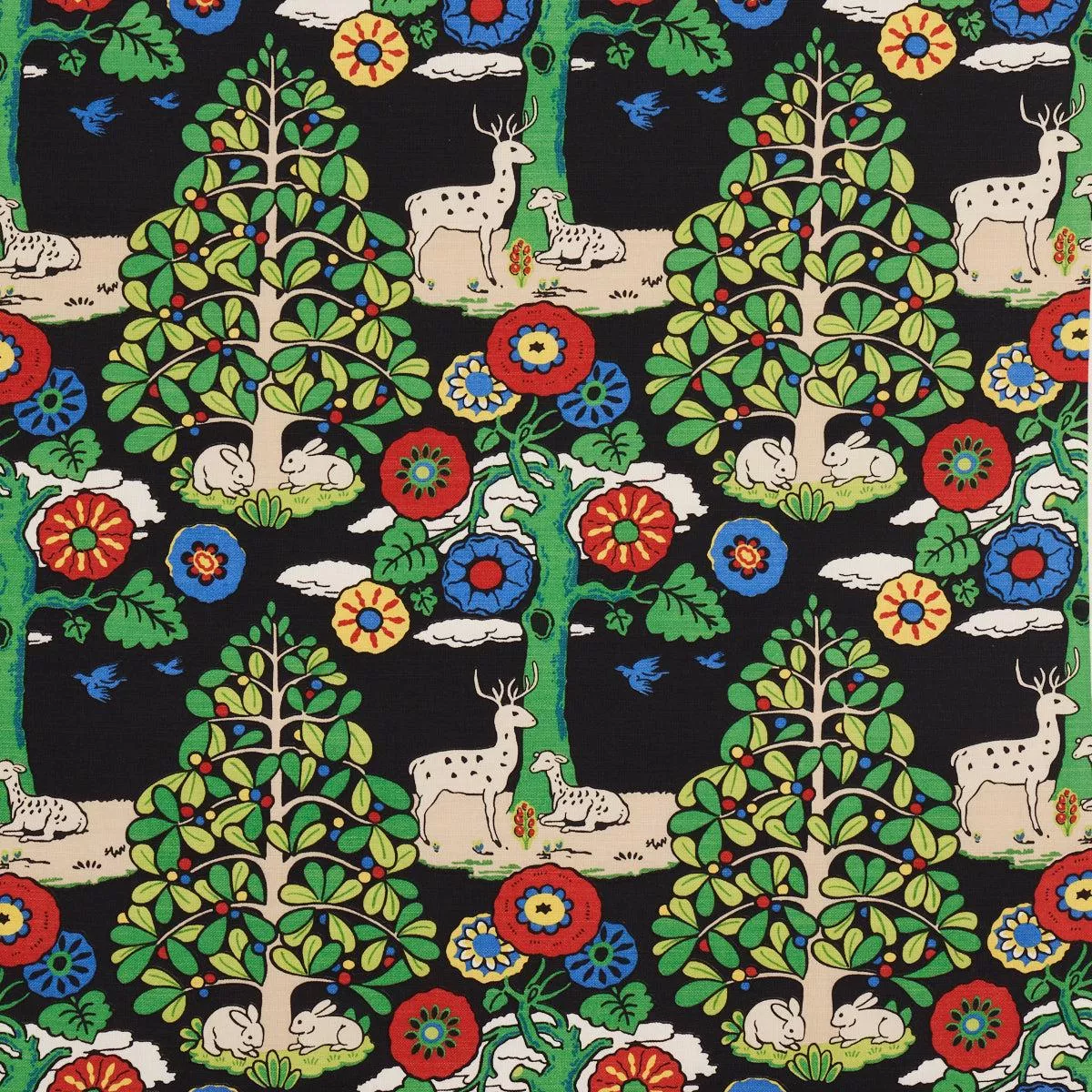 fantasy-forest-black-multi-fabric Fantasy Forest Black and Multi Fabric