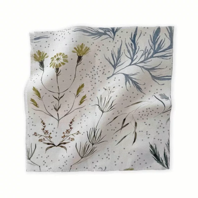 Farm Weeds in Canary Fabric Sample