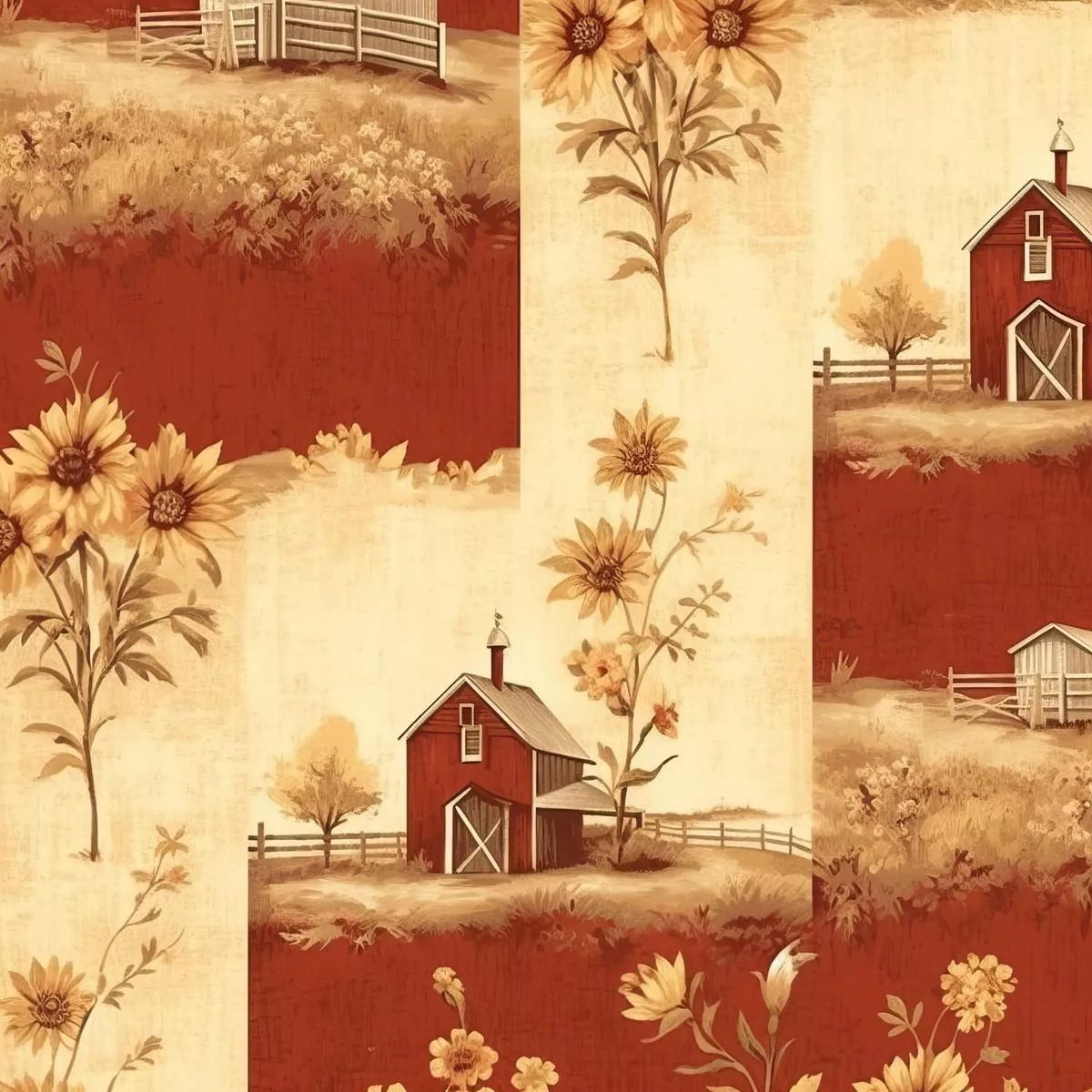 Farmhouse Charm Pattern 9 Quilting Cotton Fabric