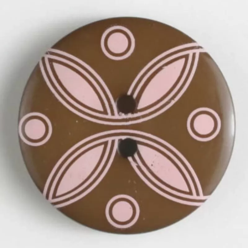 Fashion Button 25mm – Brown & Pink