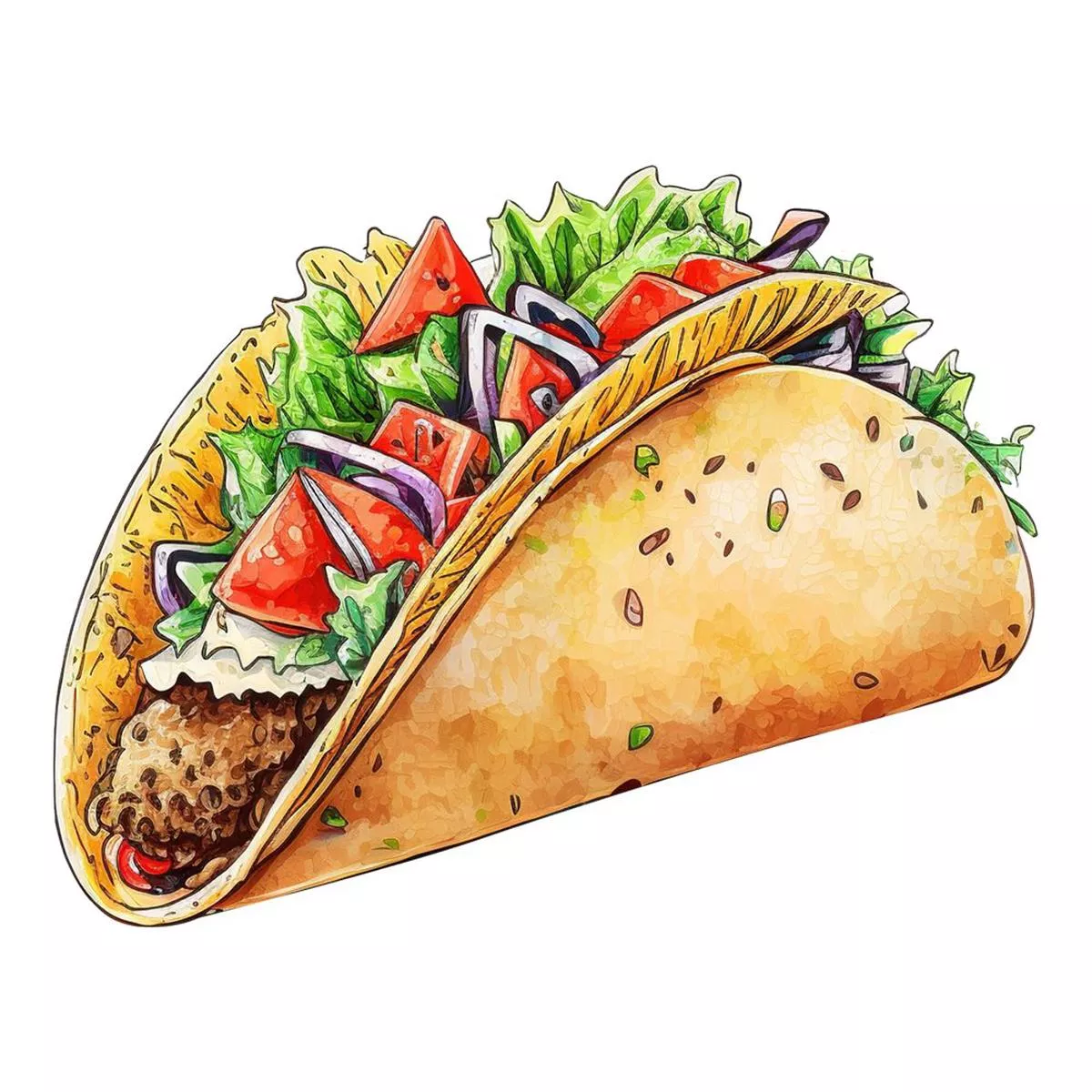 fast-food-taco-fabric-panel Fast Food Taco Fabric Panel
