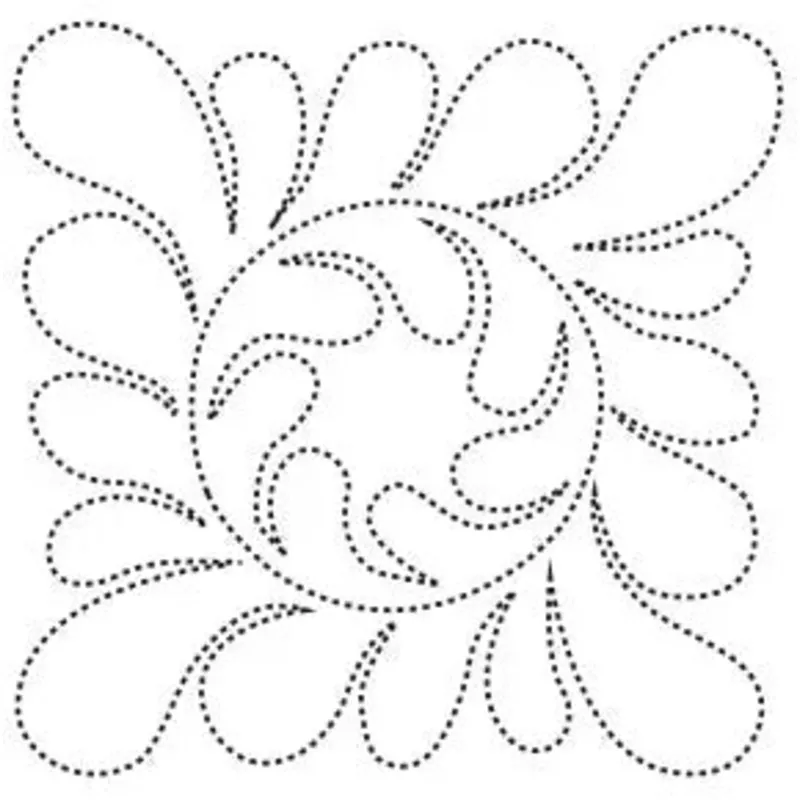 Feathered Square 11″ Quilt Stencil