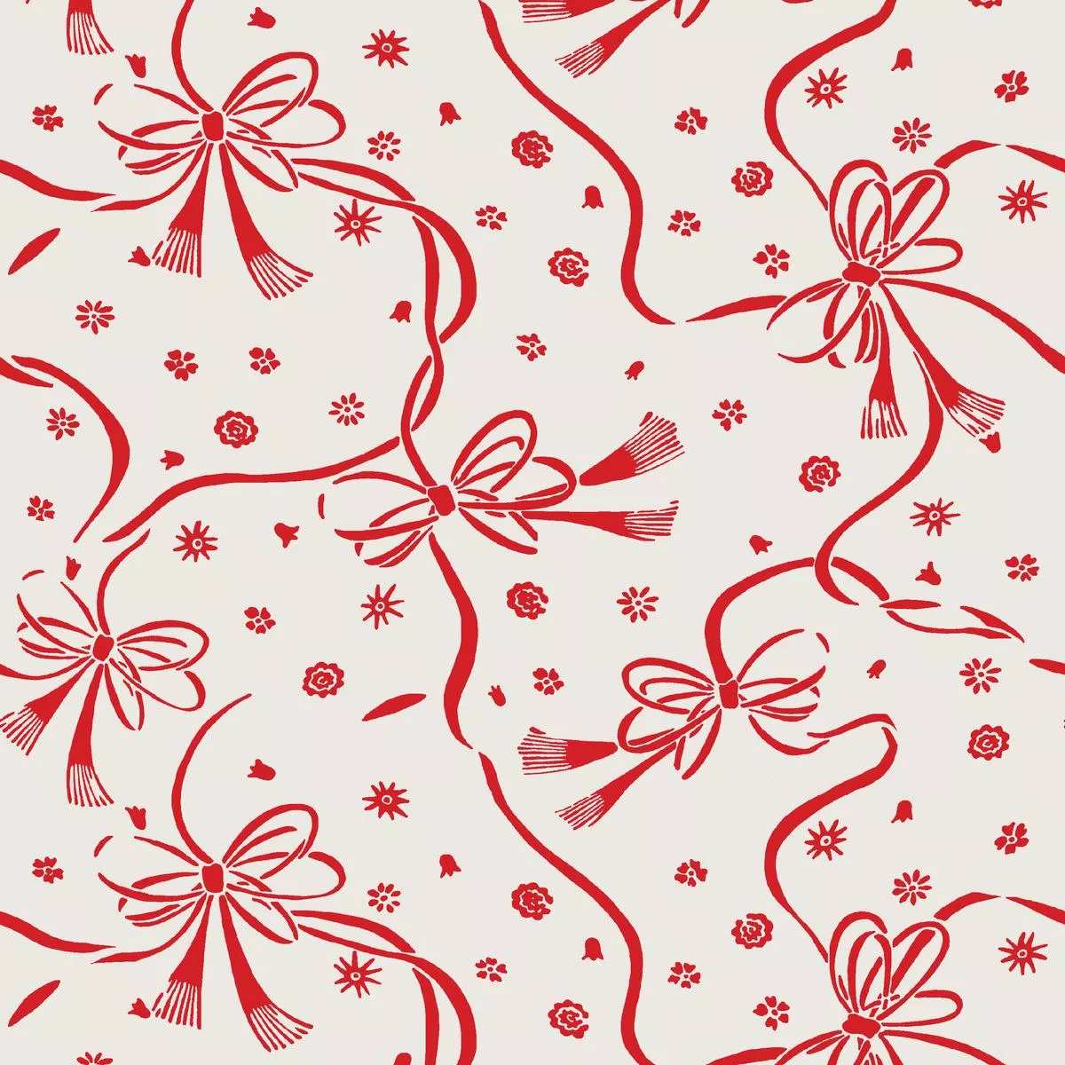 Festive Bows on Alizaron Fabric