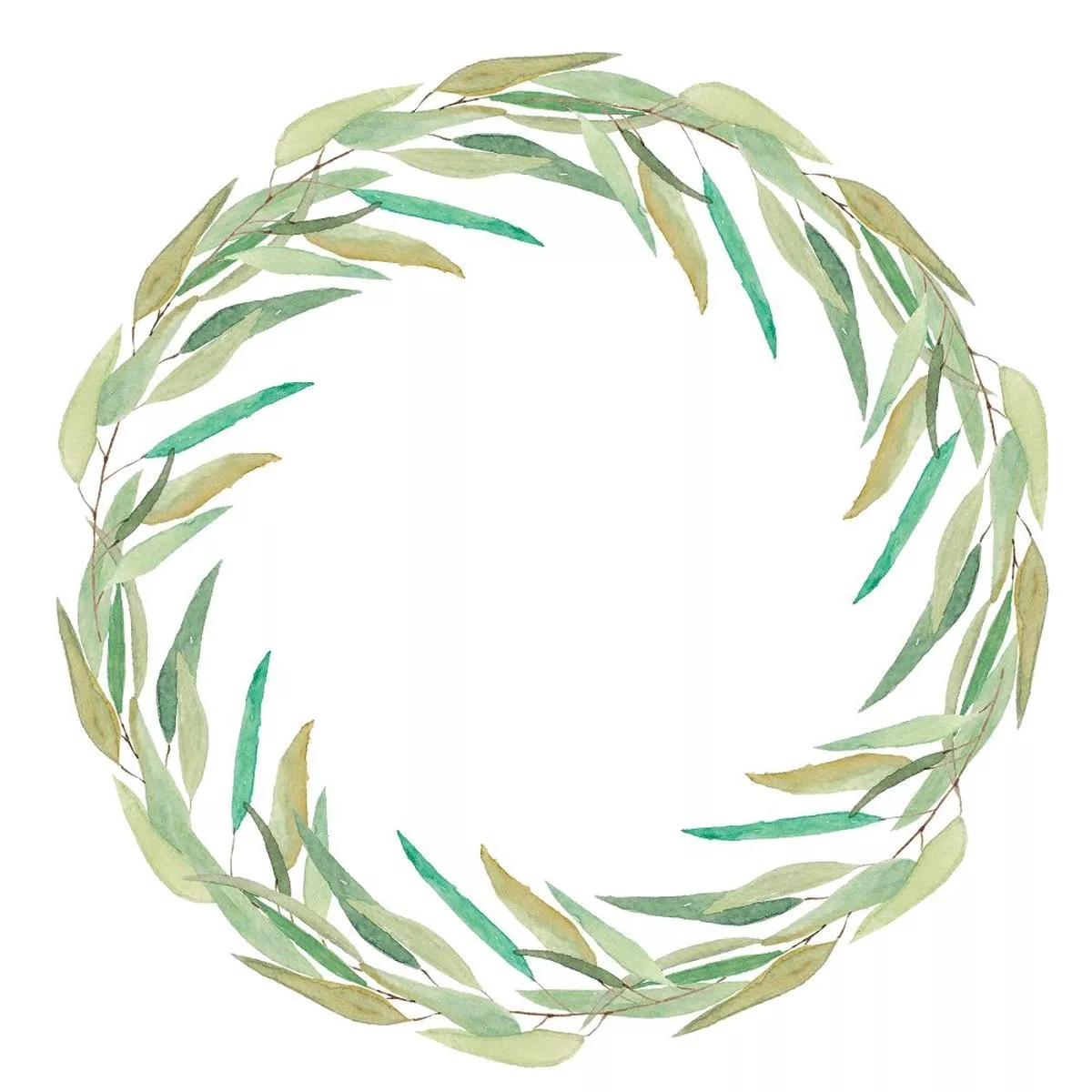 Fields of Eucalyptus Dried Wreath Fabric Panel