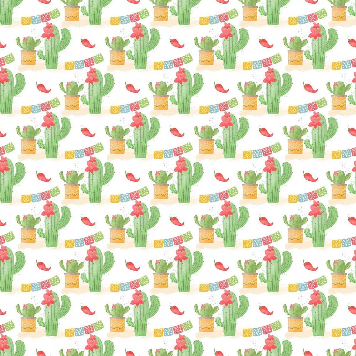 fiesta-cactus-fabric-white Fiesta! Cactus Fabric – White