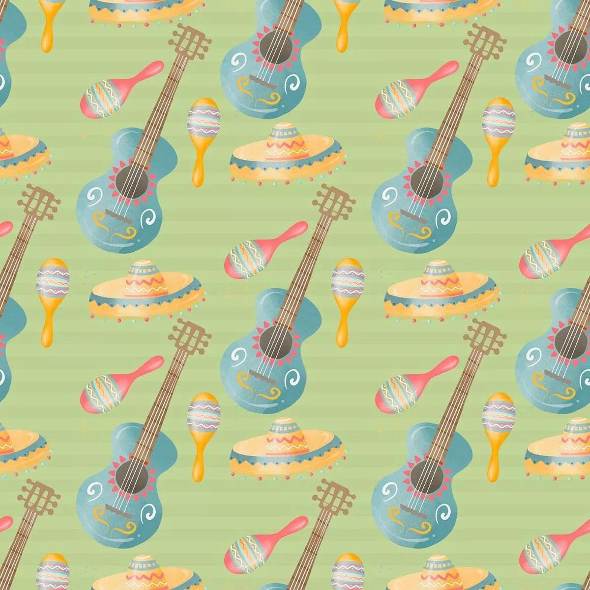 Fiesta! Music Fabric – Green