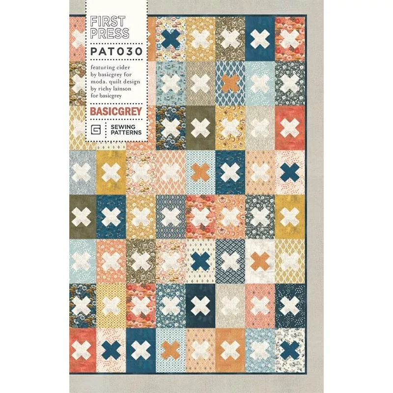 first-press-quilt-pattern-pat030-by-basicgrey-printed-pattern-onlyfinished-size- First Press Quilt Pattern –PAT030 by Basicgrey Printed Pattern ONLYFinished Size 60″ x 72″